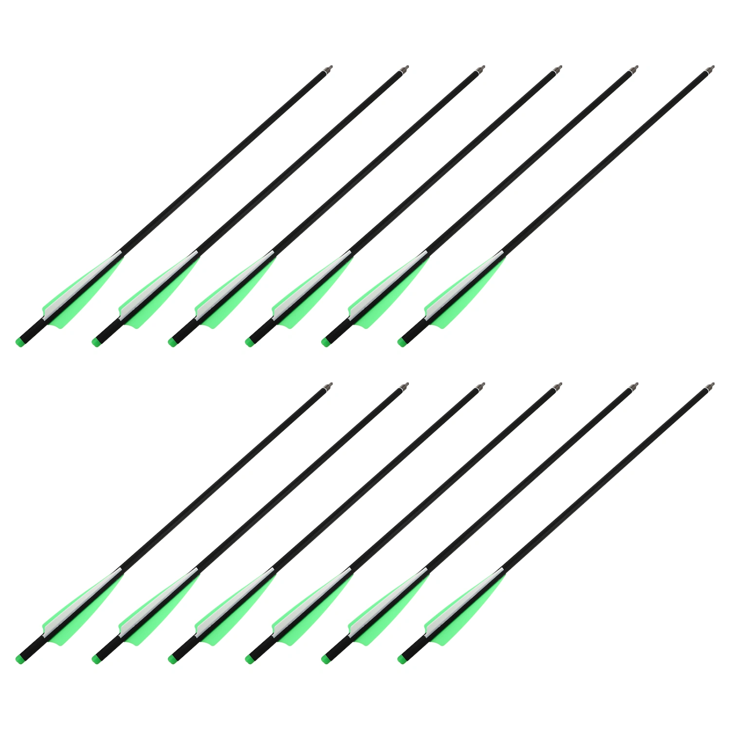 12Pcs Mixed Carbon Arrow Training Arrow Outdoor Archery Arrow with Crescent Tail
