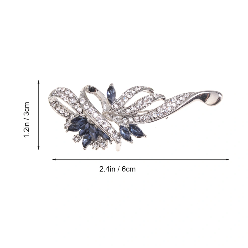 White Blue Crystal Brooches Rhinestones Brooch Pin Breastpin Jewelry Accessories Gift for Women Girls