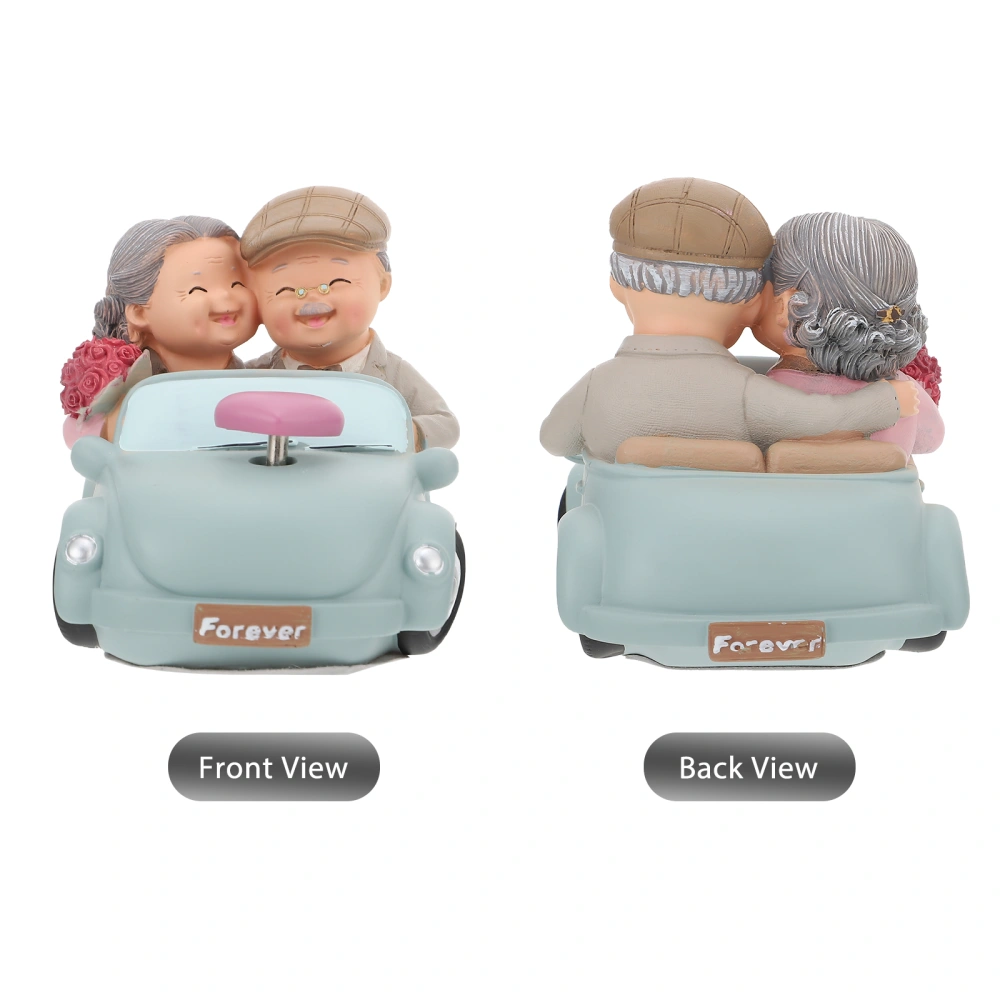 1Pc Elderly Couples Ornaments Resin Figurines Anniversary Wedding Cake Topper