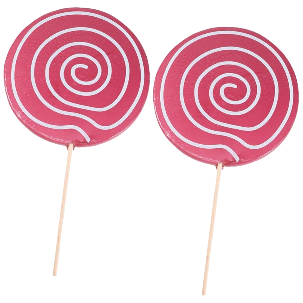 2Pcs Lollipop Decor Simulation Lollipop Props Party Festival Fake Food Adornment