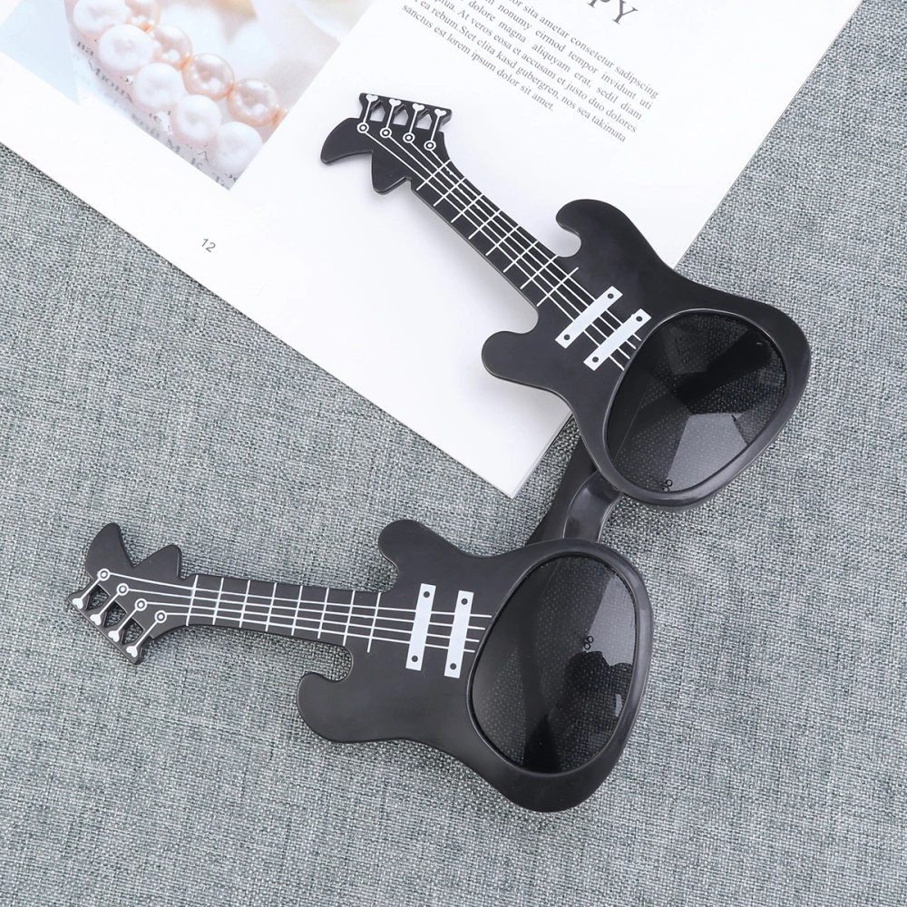 Guitar Costume Glasses Night Party Favors Eyewear Dress Accessories Photobooth Props Party Decoration Christmas New Year(Black)