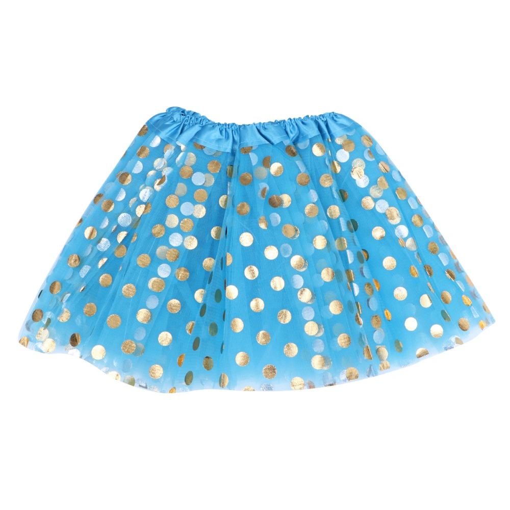 Baby Girls Layered Tutu Skirt Dotted Sequin Dance Ballet Dress-up Tulle Skirt for Party Banquet Holiday (Blue)