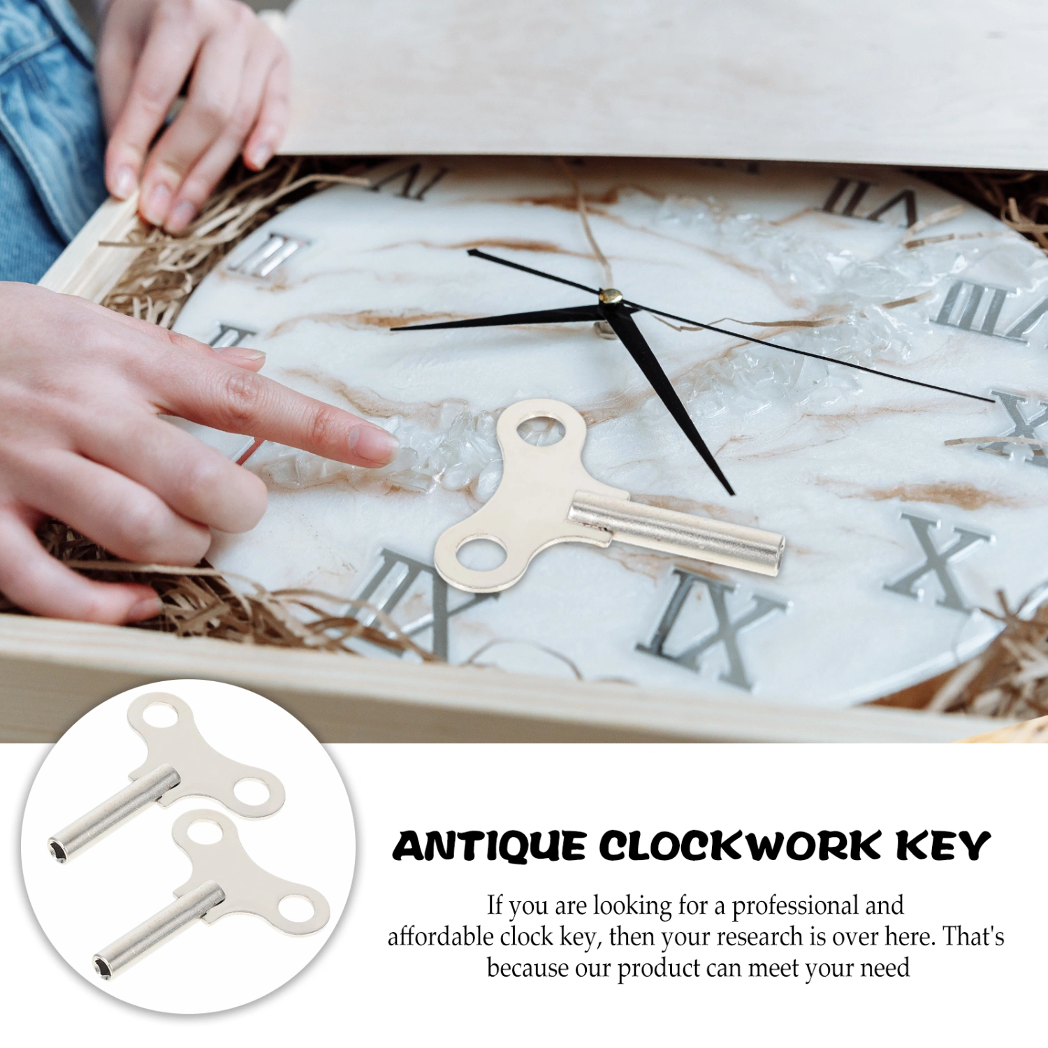 2Pcs Steel Clock Keys Retro Clock Winding Keys Practical Clock Keys Winding Keys for Clocks