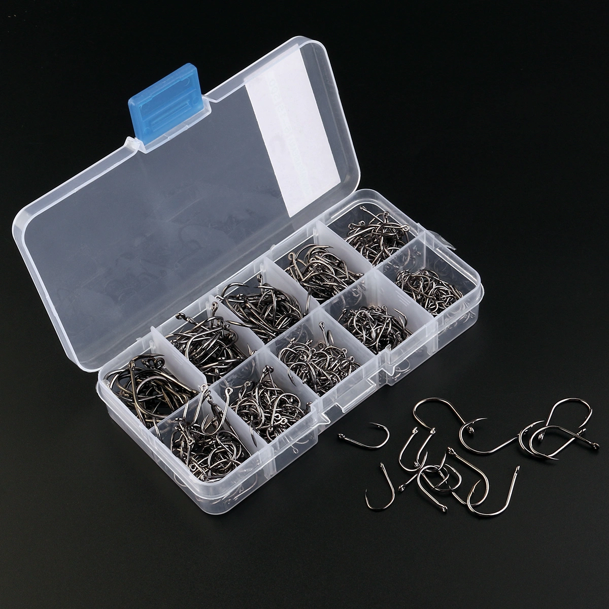 TINKSKY 500pcs Small Size Silver Freshwater Fishhook Fishing Hooks Set