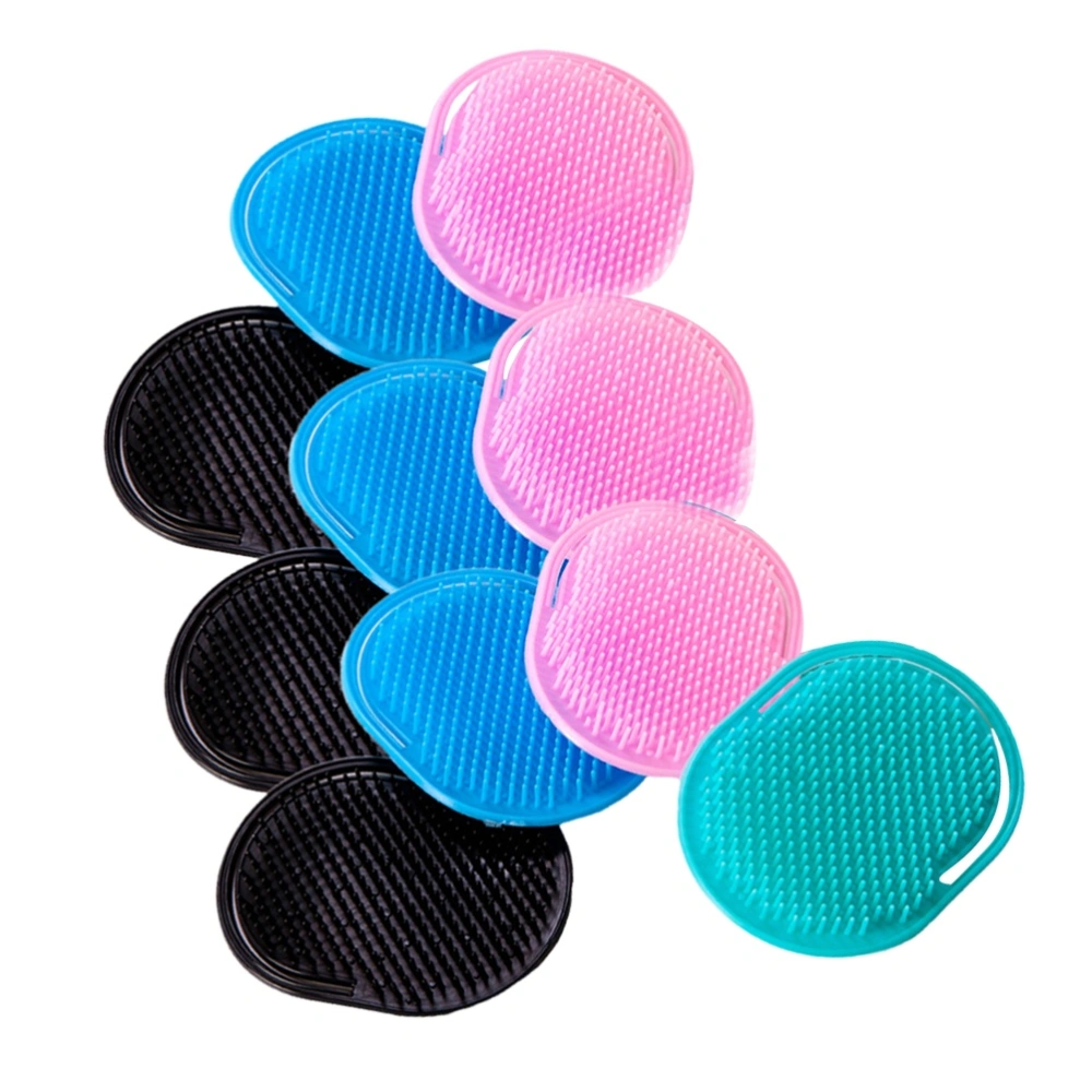 10pcs Massage Comb Handheld Hair Cleaning Brush Plastic Palm Shampoo Brushes Hair Massage Brushes (Random Color)