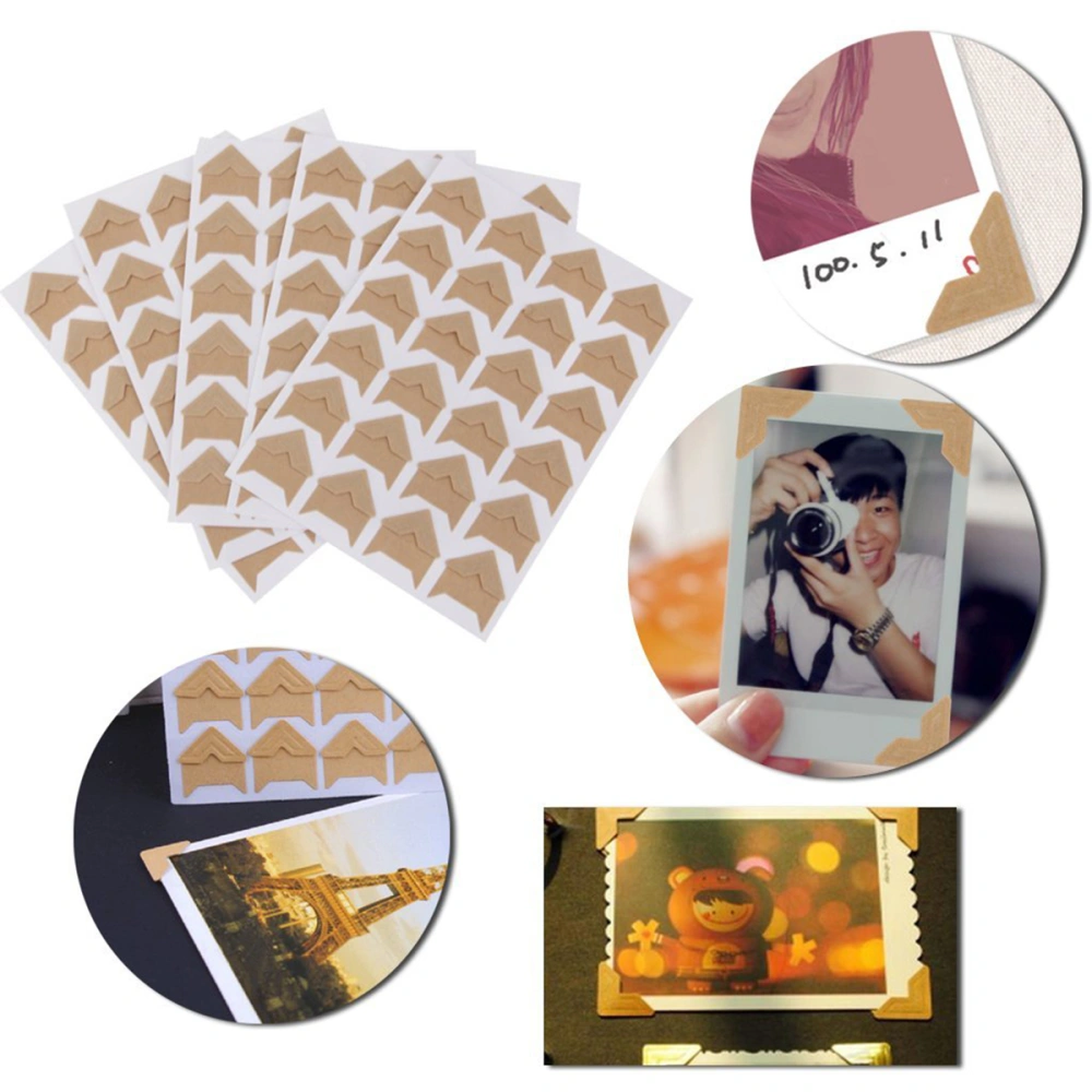 5pcs Kraft Paper Self-Adhesive Photo Album Protector Sticker (Yellow)