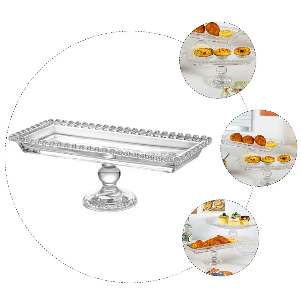 1Pc Modern Fruits Storage Plate Decorative Crystal Glass Snacks Serving Tray