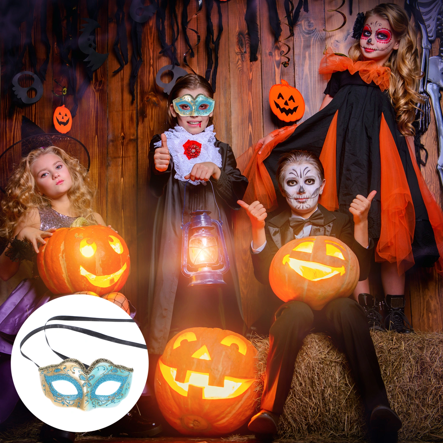 Halloween Party Mask Kids Carnival Mask Masquerade Mask Prop Half Face Mask