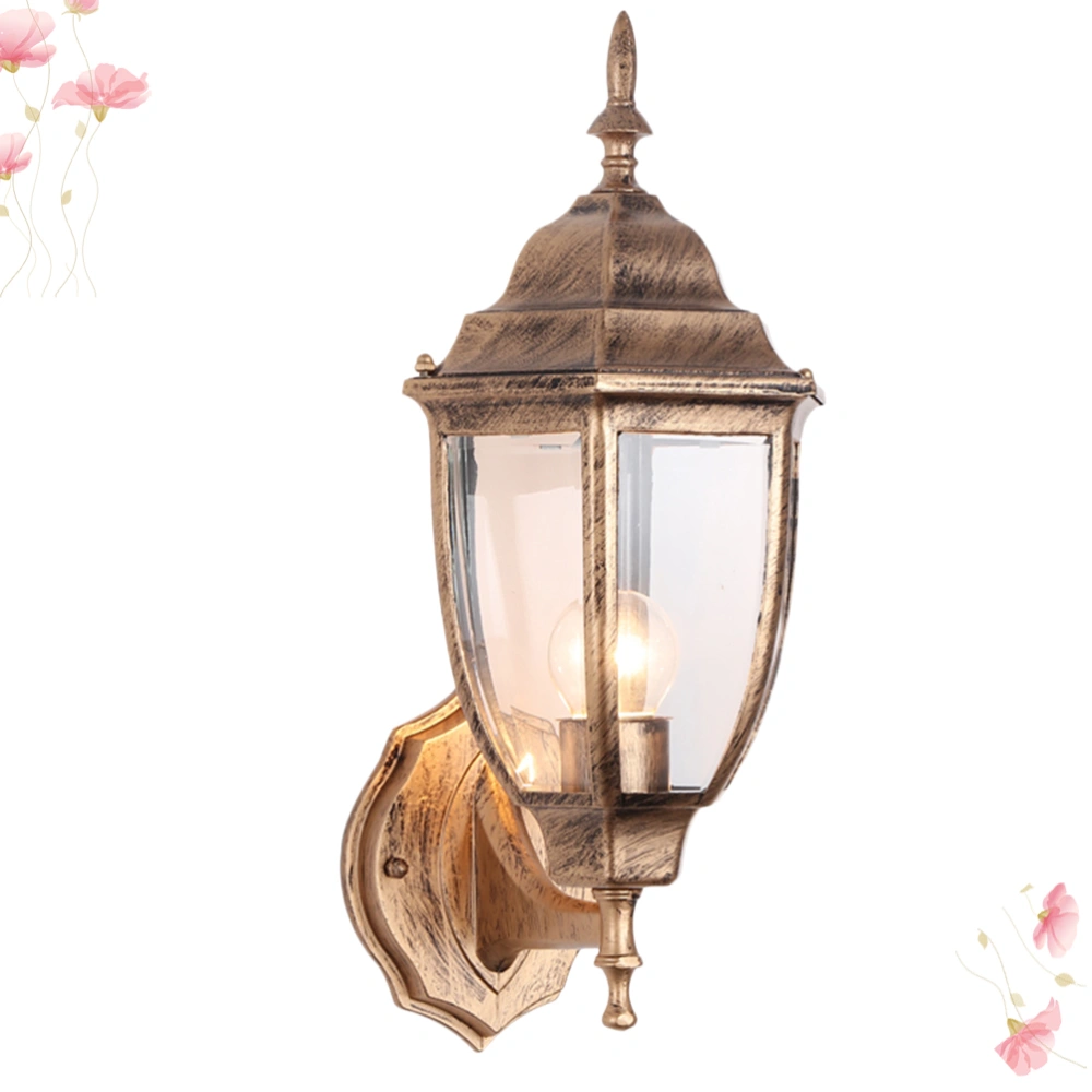 1Pc Wall Lamp Wall Light Waterproof Vintage Hexagonal Wall Lamp for Outdoor Yard (Tan)