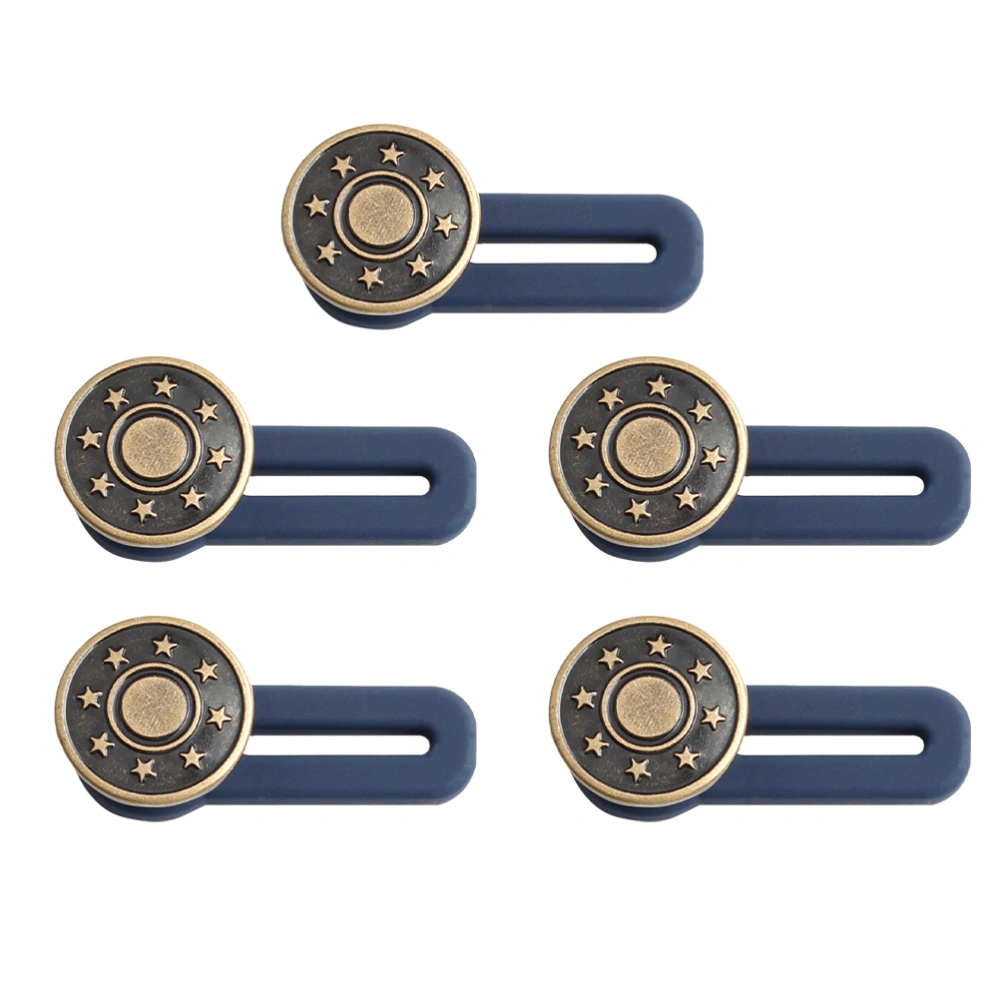 5pcs Jeans Retractable Buttons Metal Extended Buckles Pant Waistband Expander for Men Women (9#)