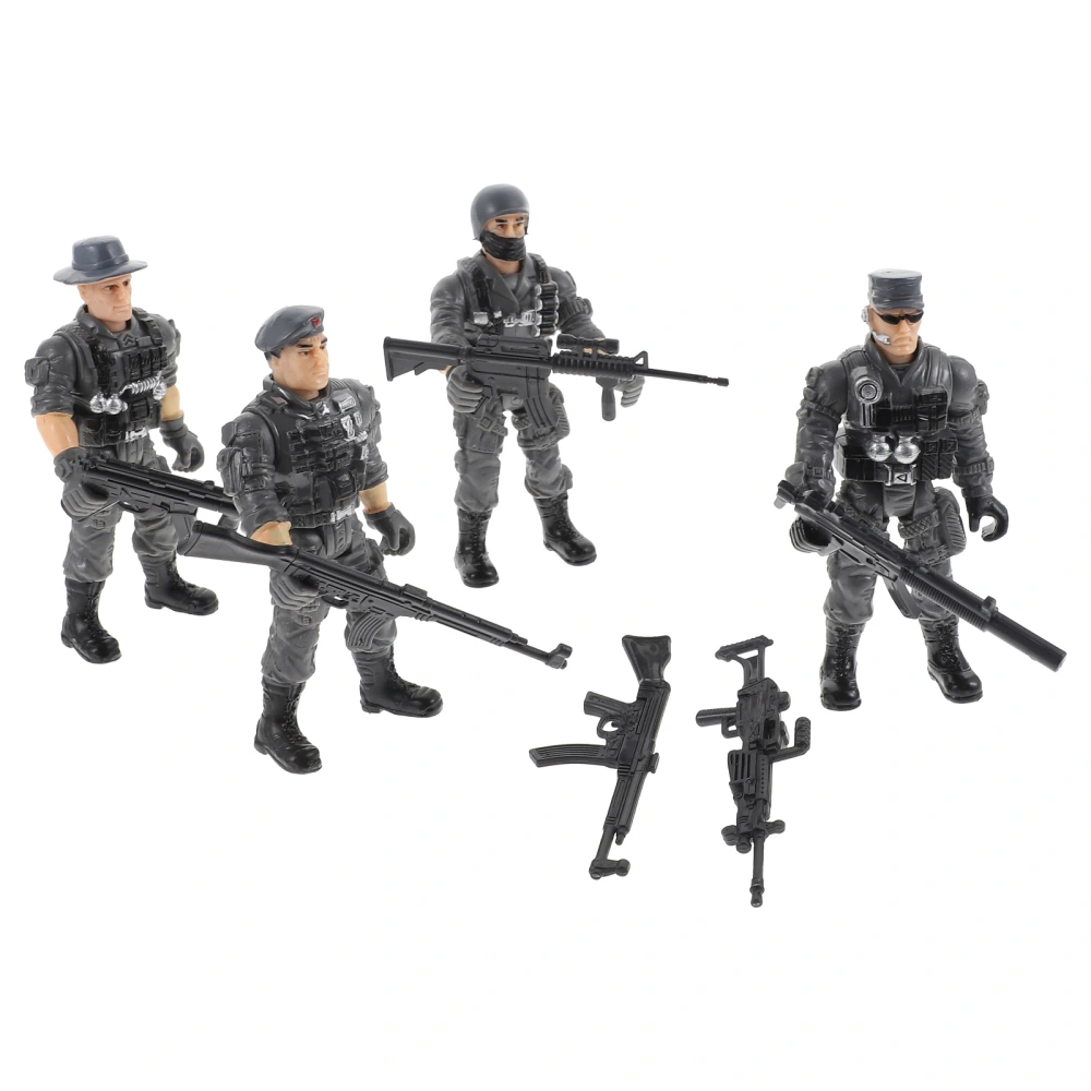 1 Set of Soldier Figurine Toys Soldier Molds Military Wargaming Plastic Model Kit