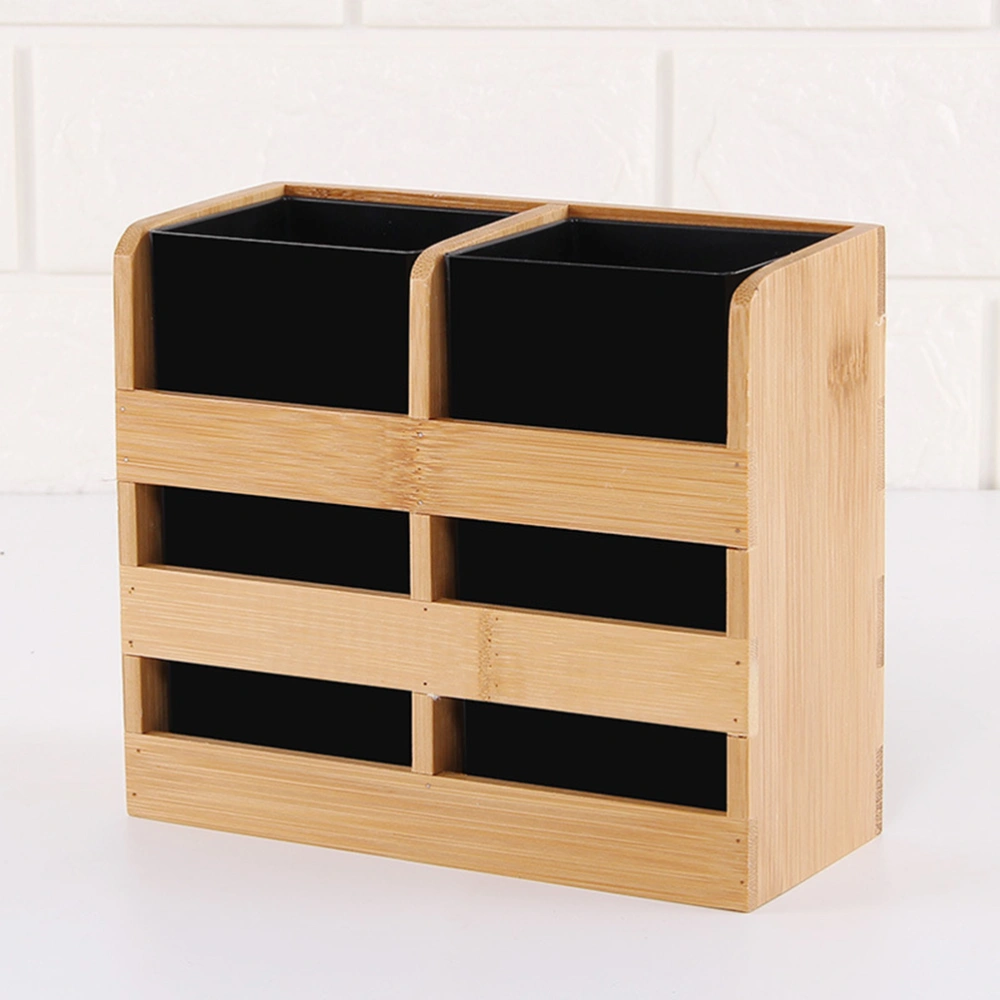 2pcs Bamboo Chopsticks Holder Storage Container Useful Chopsticks Rack Tableware Organizer for Home Kitchen (A Pattern)