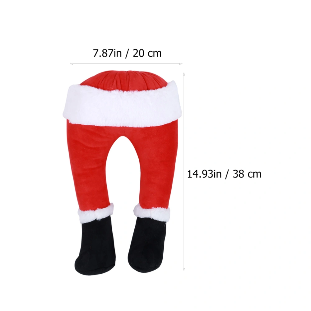 2Pcs Stuffed Santa Legs Vivid Xmas Santa Claus Fake Legs Christmas Decoration