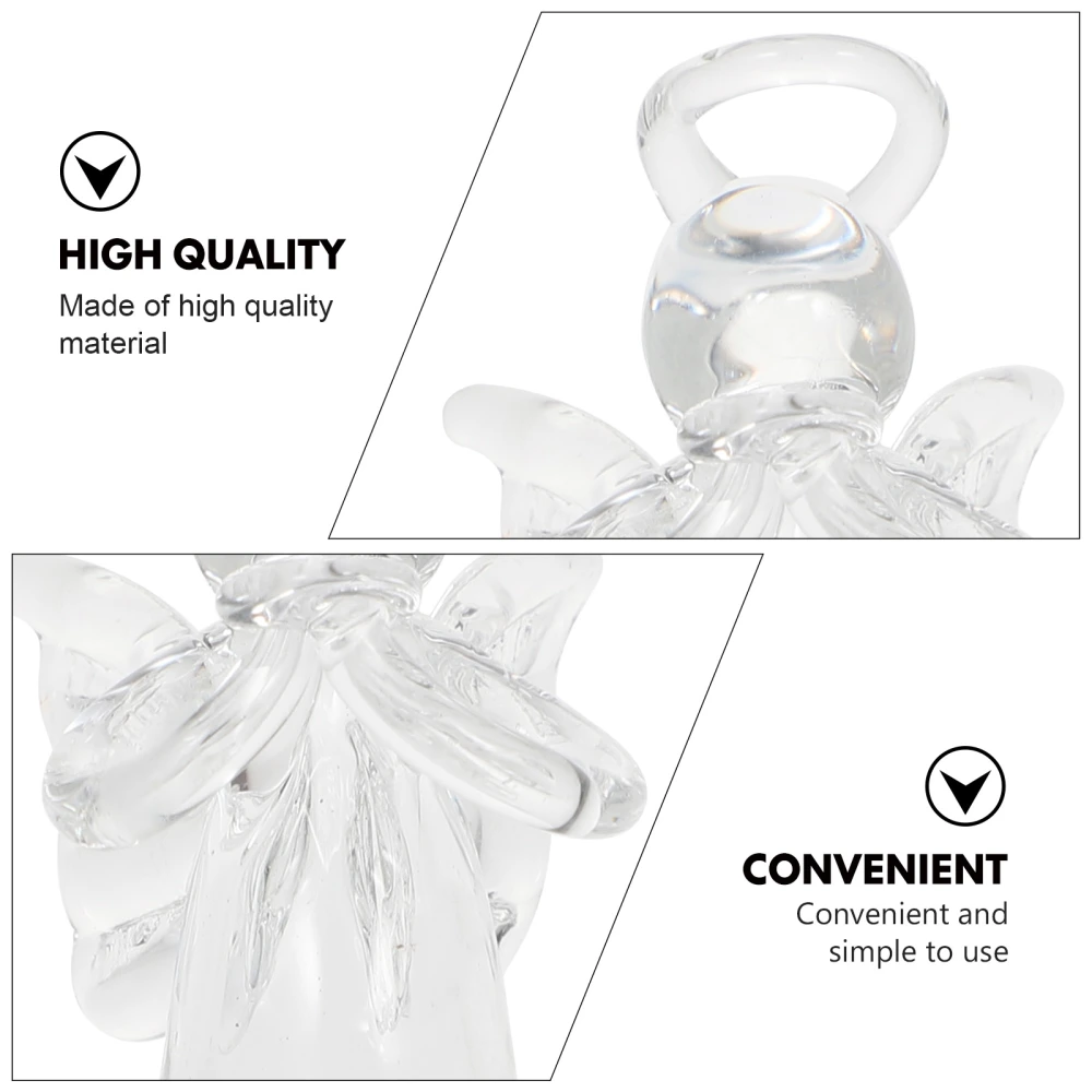 1pc Beautiful Mini Clear Glass Angel DIY Car Hanging Ornament Religious Decor