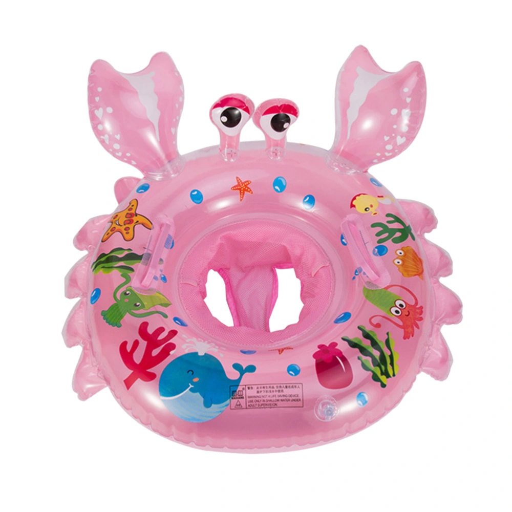 Baby Children Inflatable Swimming Pool Little Crab Toddler Safety Aid Float Seat Ring (Pink)