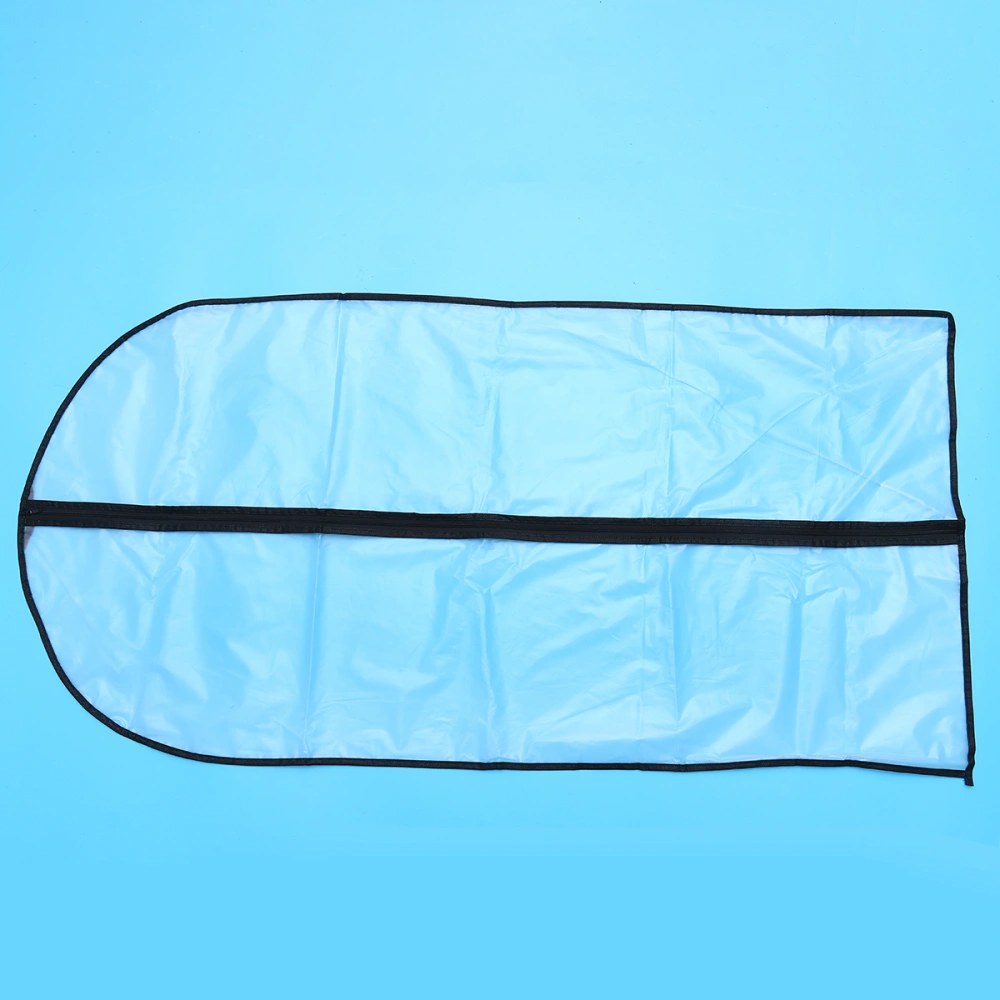 Transparent Clothes Dust Cover Waterproof Garment Bag Suit Storage Organizer (with Zipper, Black Edge, 60*120cm)