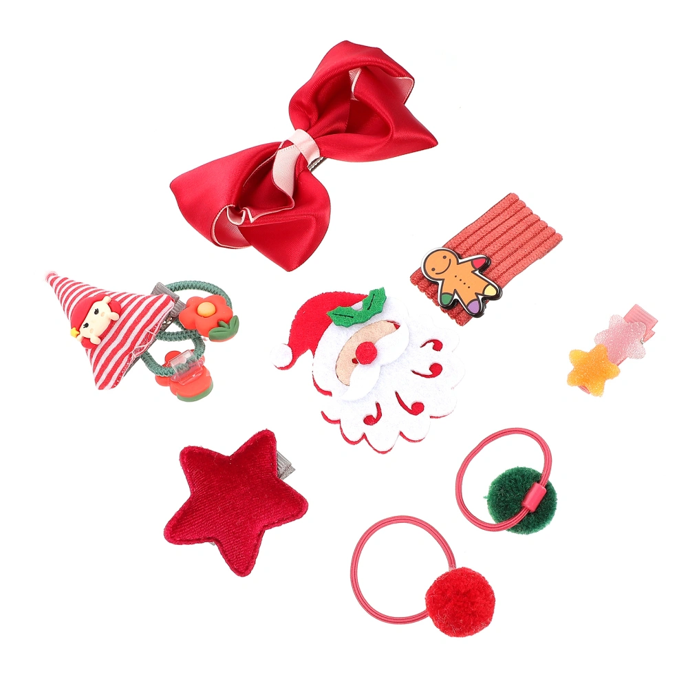 1 Set Kids Hair Ties Christmas Hair Ropes Hair Ring Xmas Hairpin Party Hair Bows