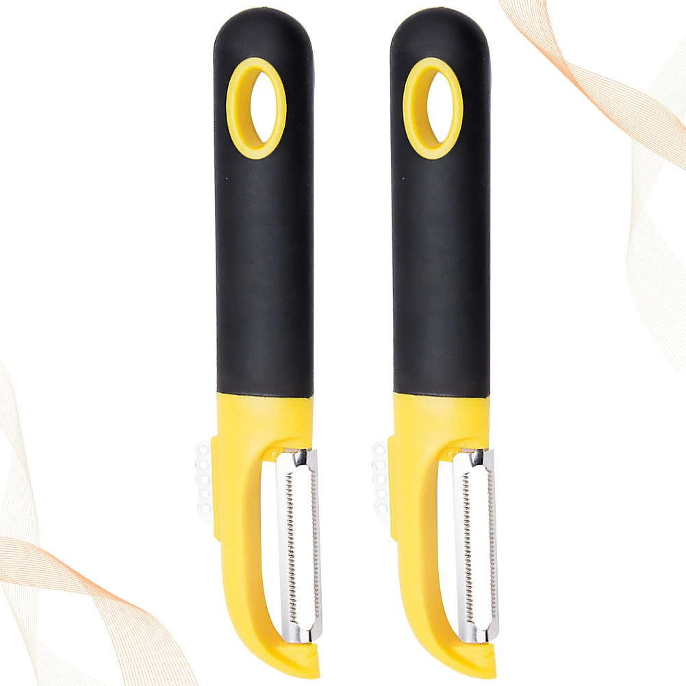 2Pcs Practical Grater Peeler Household Kitchen Gadget Multifunctional for Vegetable and Fruit (Assorted Color)