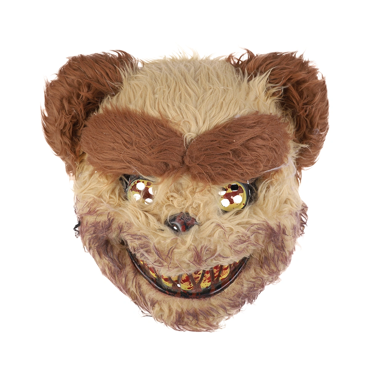 Scary Bloody Bear Mask Costume Prop Mask Dress-up Accessory for Halloween Masquerade Cosply Costume Party Performance (Yellow)