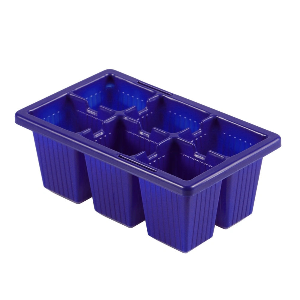 6 PCS Sprouter Tray Starter Trays 6 Cells Per Tray Plant Grower (Blue)