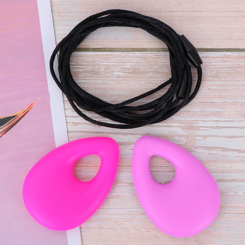 2pcs Baby Chew Silicone Teether Chewing Toy Pendants for Infants Newborn (Rosy and Purple)