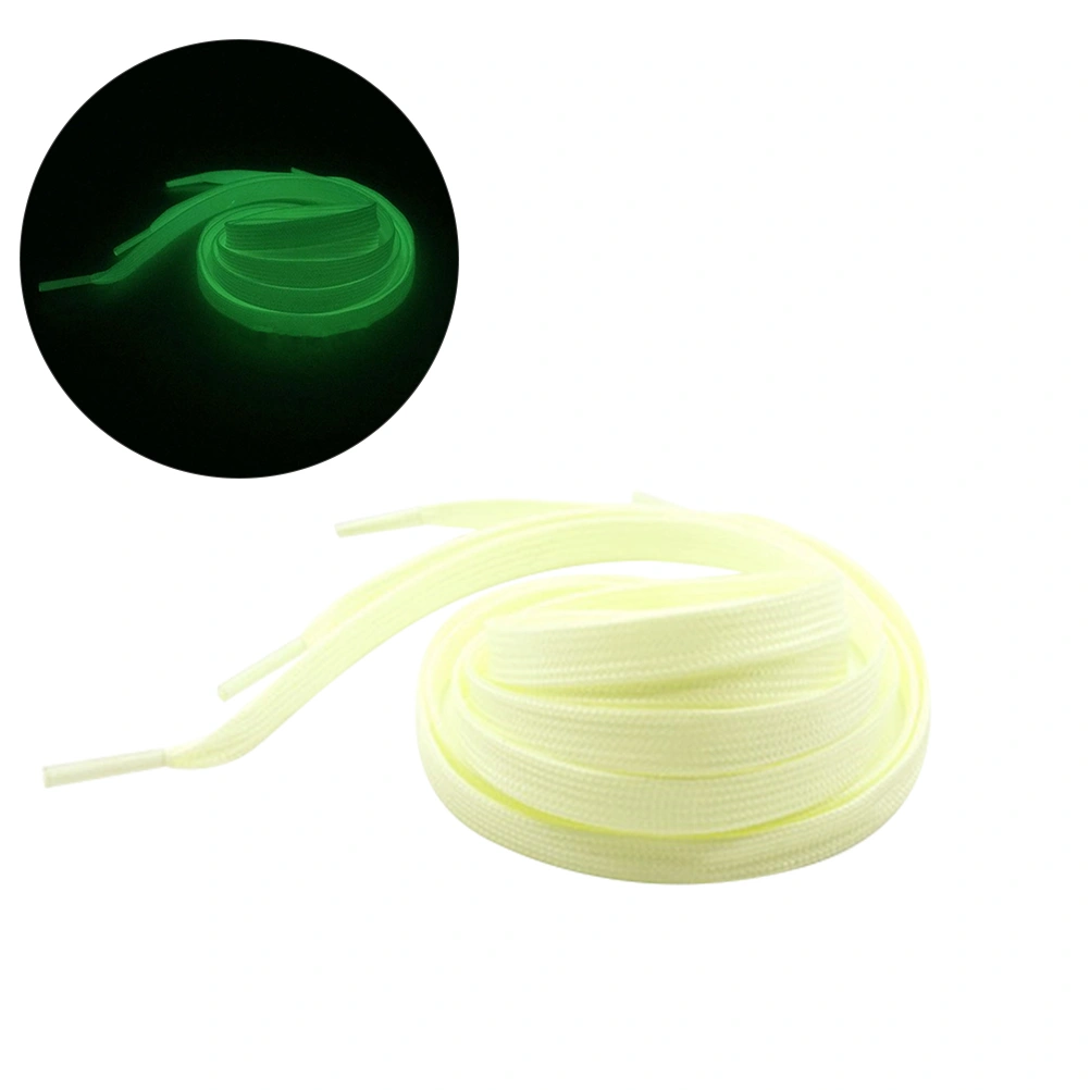 1 Pairs Sports Luminous Shoelace Glow In The Dark Night Color Fluorescent Shoelace Athletic Flat Shoe Laces (Light Yellow)