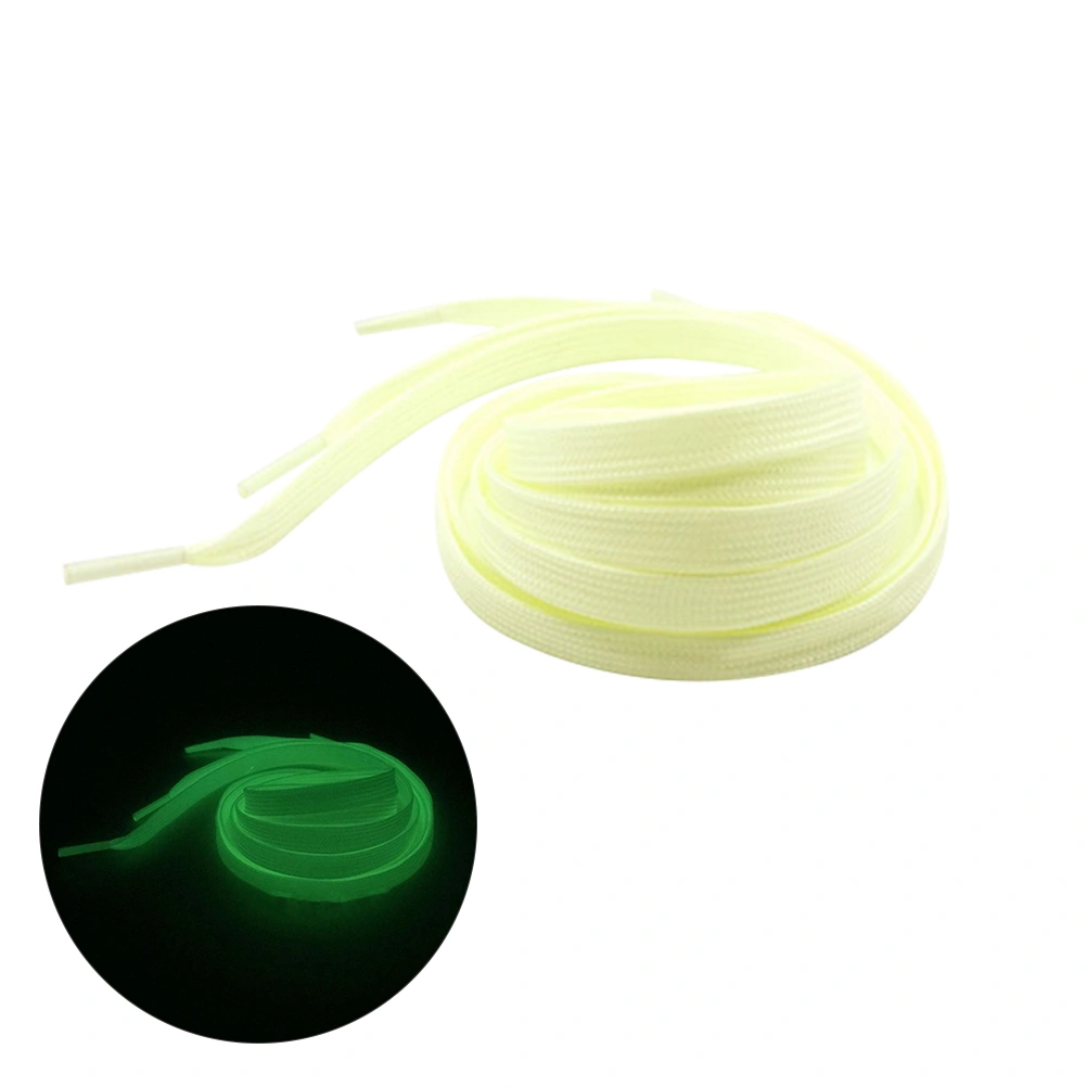 1 Pairs Sports Luminous Shoelace Glow In The Dark Night Color Fluorescent Shoelace Athletic Flat Shoe Laces (Light Yellow)