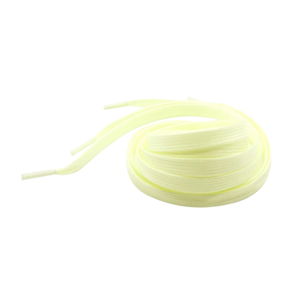 1 Pairs Sports Luminous Shoelace Glow In The Dark Night Color Fluorescent Shoelace Athletic Flat Shoe Laces (Light Yellow)