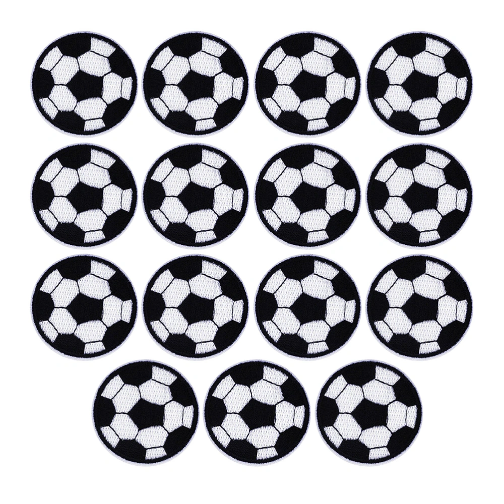 15pcs Fabric Soccer Patches Embroidery Cloth Patches Garment Patches (4cm)