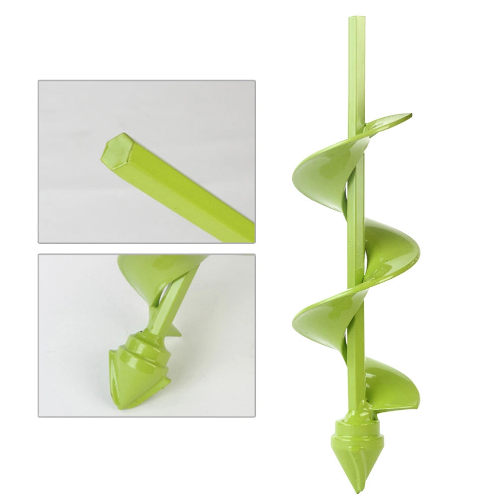 4x22cm Spiral Auger Hole Digger Tools Vegetables Growing Drill Borer Hole Digger Green