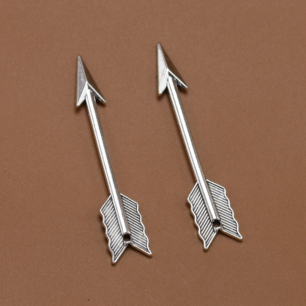 10pcs Retro Alloy Arrow Shape Pendants Charms DIY Jewelry Making Accessory for Necklace Bracelet (Antique Silver)