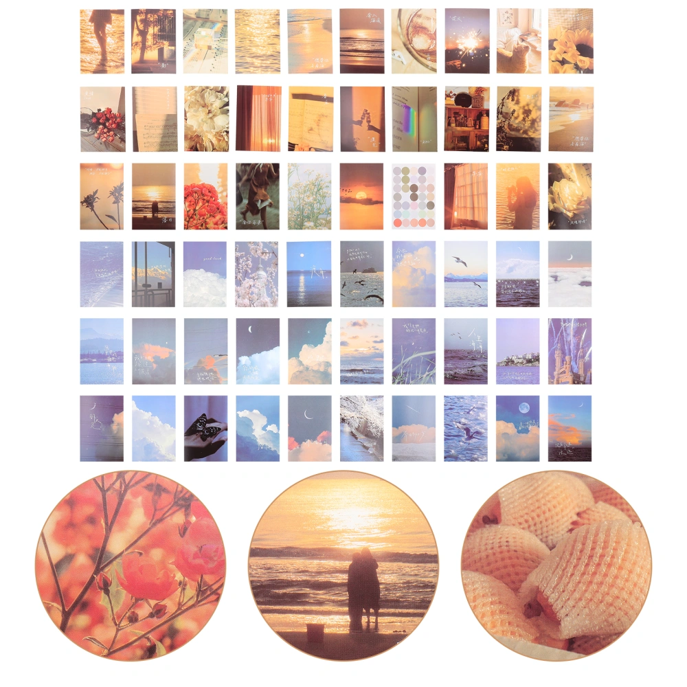 60Pcs Wall Collage Pictures Wall Collage Kit Aesthetic Poster Cards Vintage Wall Decorations