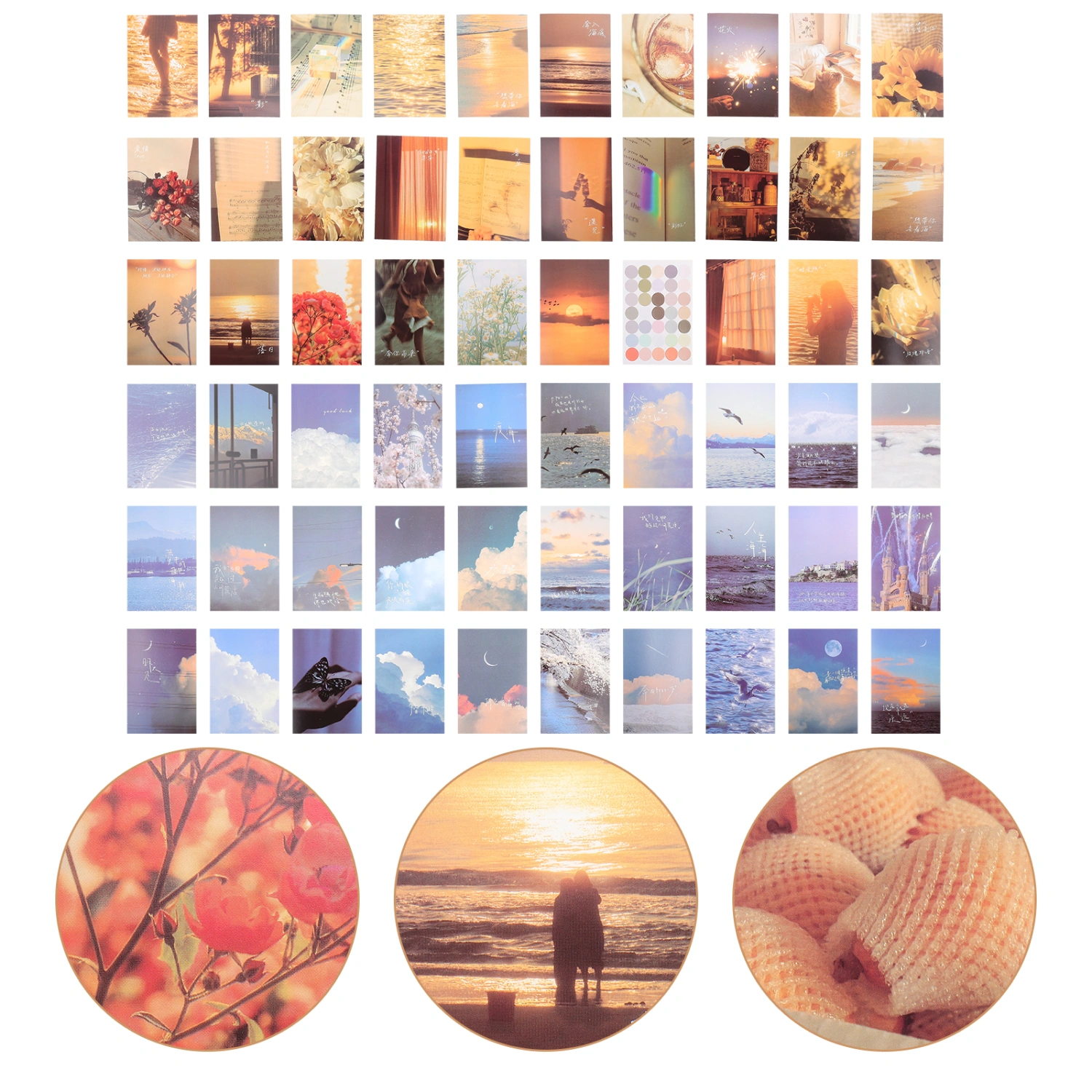 60Pcs Wall Collage Pictures Wall Collage Kit Aesthetic Poster Cards Vintage Wall Decorations