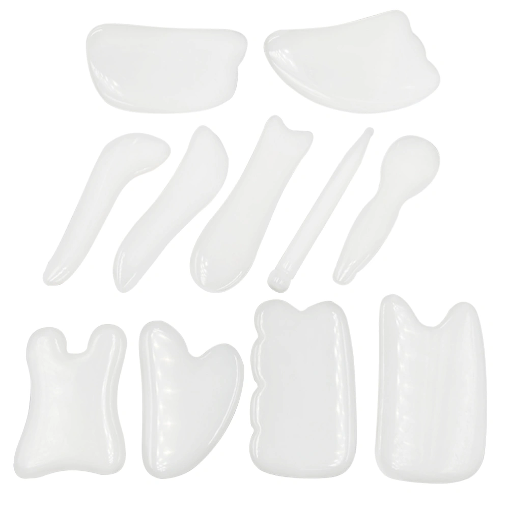 11Pcs Beauty Scrapping Boards Massaging Kit Body Health Care Massager (White)