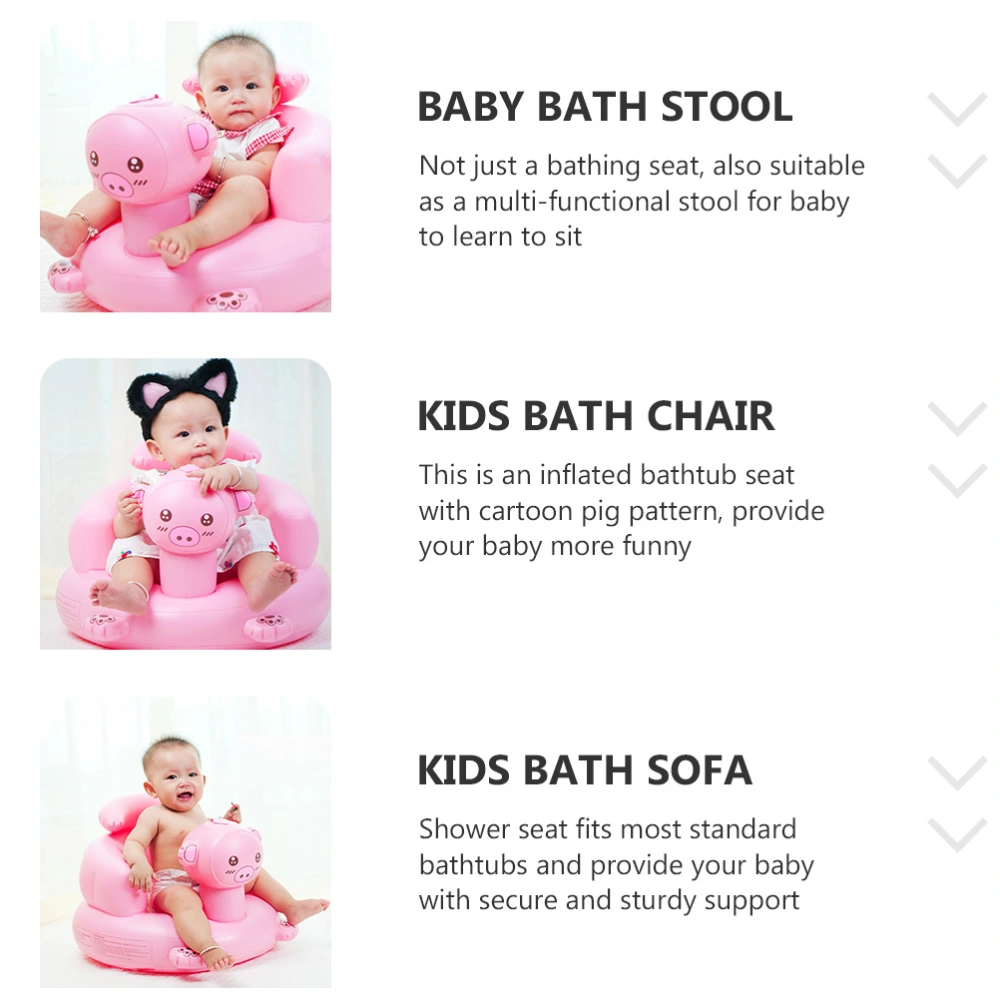 Baby Inflatable Shower Stool Mini Sofa Bath Stool Baby Inflatable Sitting Seat