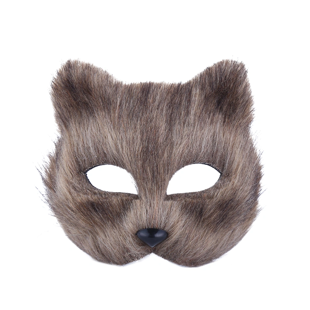 Fancy Dress Mask Half Face Animal Mask Cosplay Costume Accessory for Halloween Carnival Masquerade (Grey)