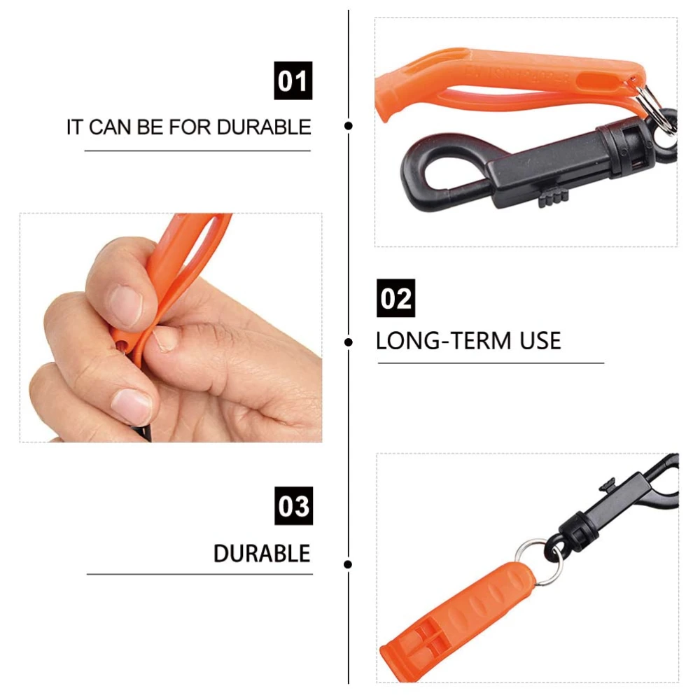 10pcs Outdoor Survival Whistles Portable Emergency Whistles Camping Accessories (Orange)