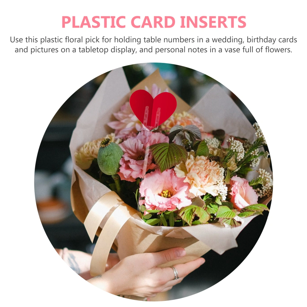 80pcs Bouquet DIY Packing Plastic Cards Holders Plastic Cards Floral Pick Clips