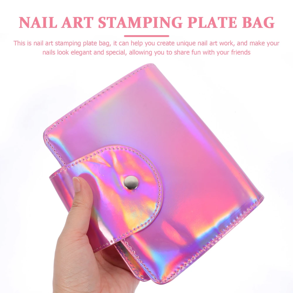 Nail Art Stamping Holder Rectangle Nail Stamping Plate Bag 20 Slots Bag