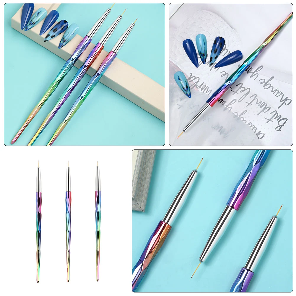 3pcs Nail Art Tools Drawing Line Durable Point Drill Pens Manicure Pens