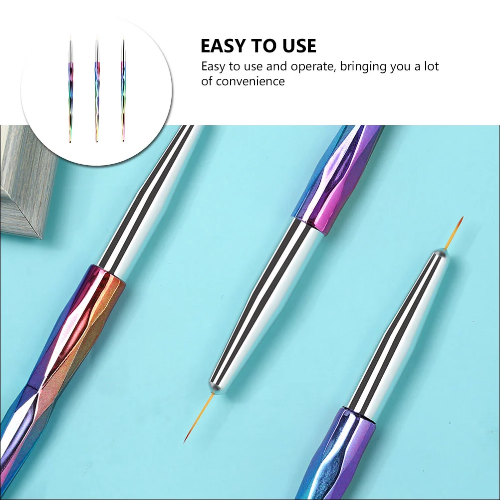 3pcs Nail Art Tools Drawing Line Durable Point Drill Pens Manicure Pens