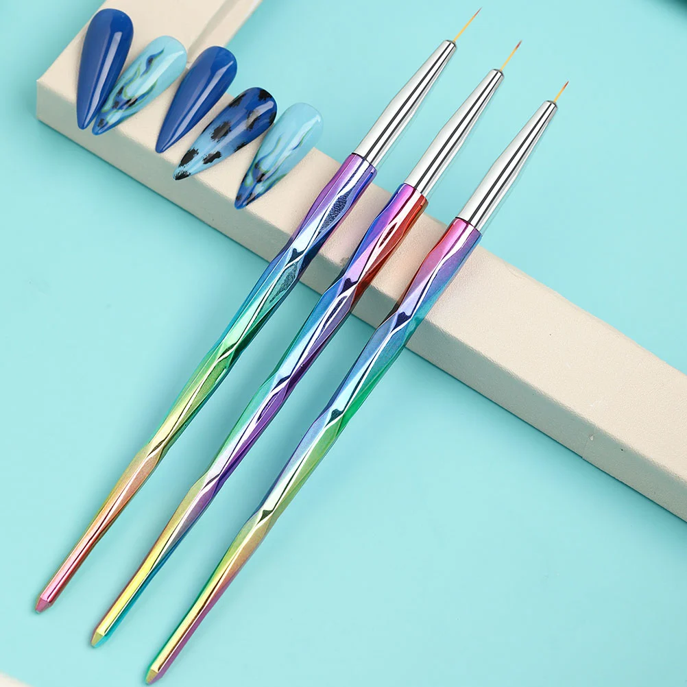 3pcs Nail Art Tools Drawing Line Durable Point Drill Pens Manicure Pens