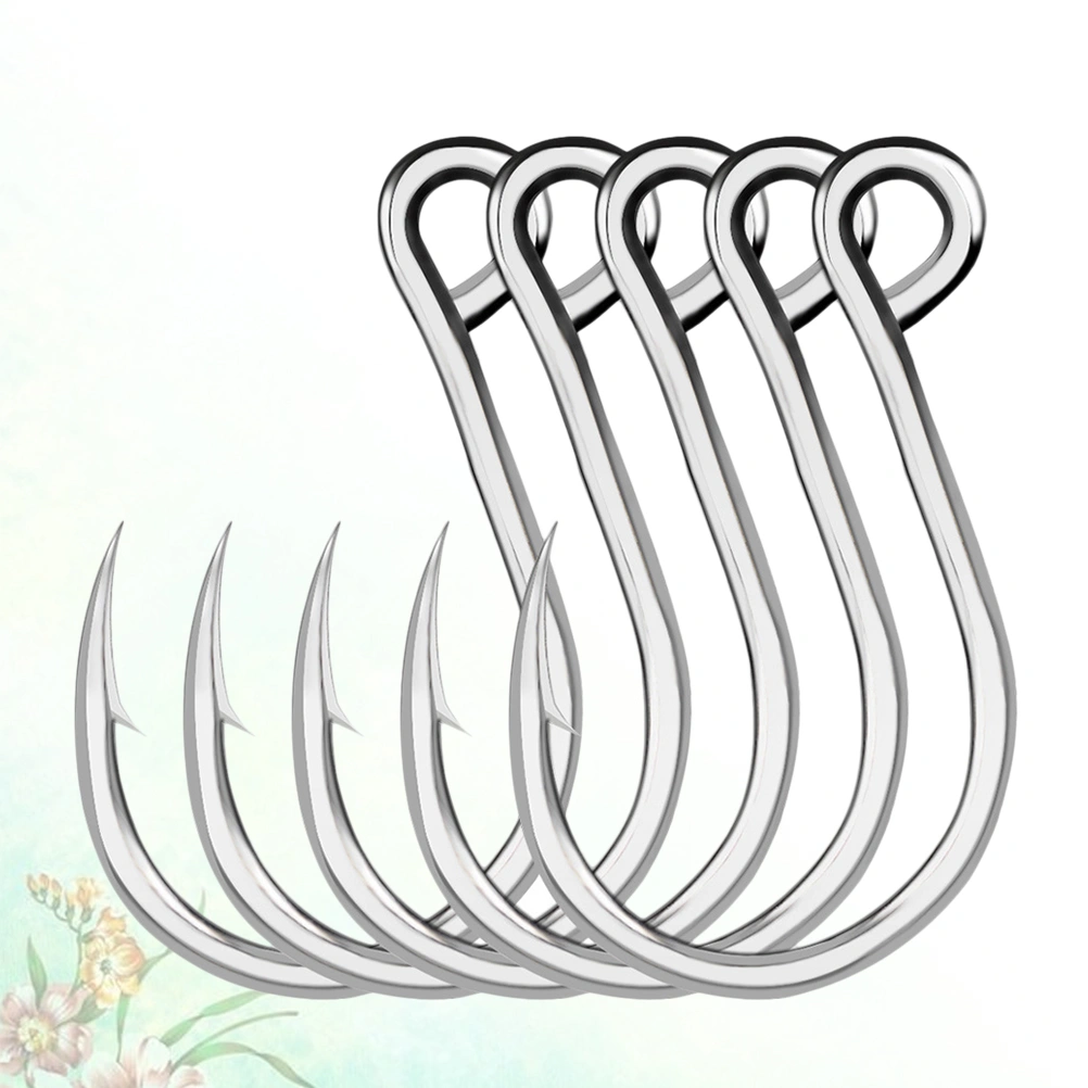 10 Pcs Sea Hook Barbed Fishing Hook Fishing Lure Hook Fishing Tackle Anti-corrosion Fishing Tools for Man Woman Fisherman (Silver)