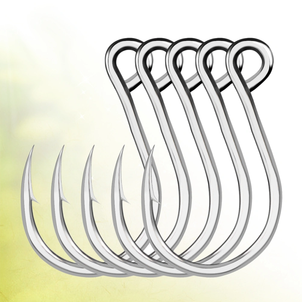 10 Pcs Sea Hook Barbed Fishing Hook Fishing Lure Hook Fishing Tackle Anti-corrosion Fishing Tools for Man Woman Fisherman (Silver)