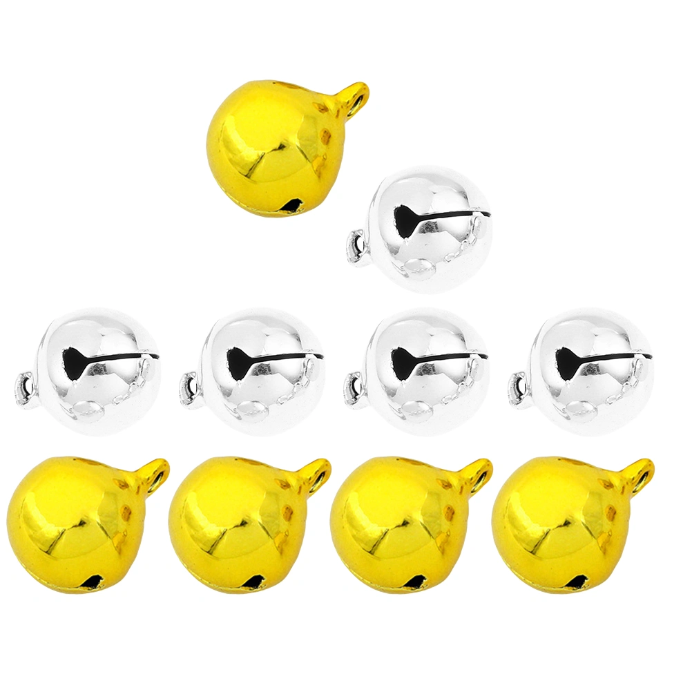 10pcs 18MM Practical Hanging Bells Metal Pet Necklace Accessories Decoration for Pet Cat Dog (Silver and Golden 5pcs for Each)