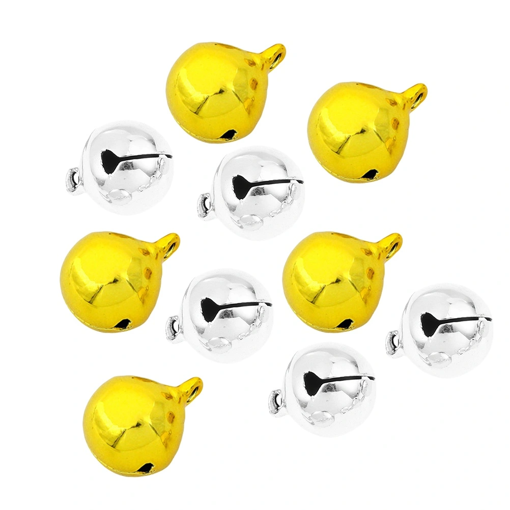 10pcs 18MM Practical Hanging Bells Metal Pet Necklace Accessories Decoration for Pet Cat Dog (Silver and Golden 5pcs for Each)