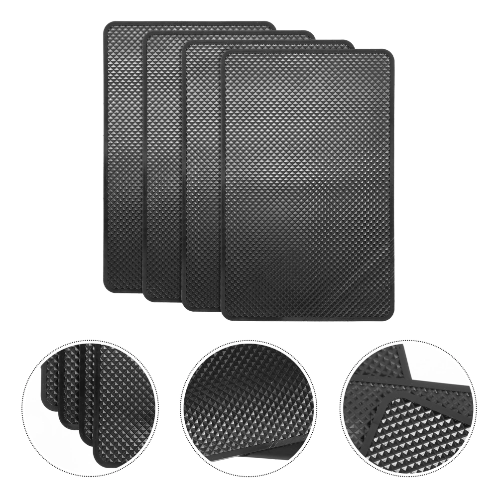 4Pcs Auto Dashboard Sticky Mat Anti-slip Car Interior Pad for Mobile Phones (19x12cm)