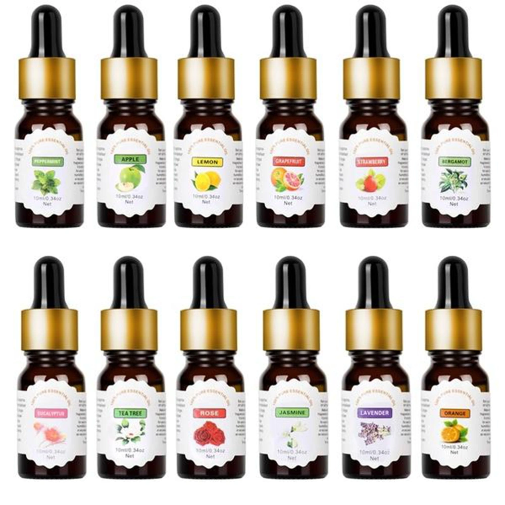 10ml Aromatherapy Pure Essential Oil Water-soluble Humidifier Oil with Dropper (Lemon)