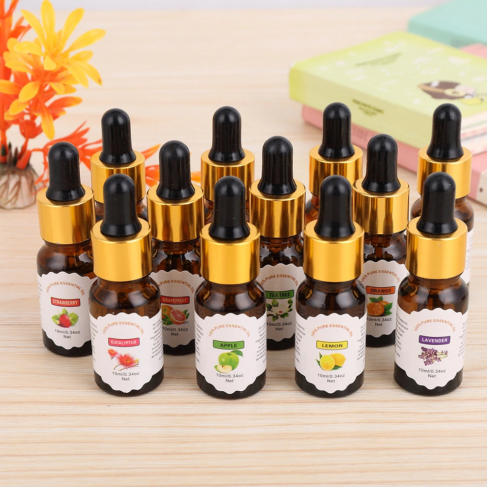 10ml Aromatherapy Pure Essential Oil Water-soluble Humidifier Oil with Dropper (Lemon)