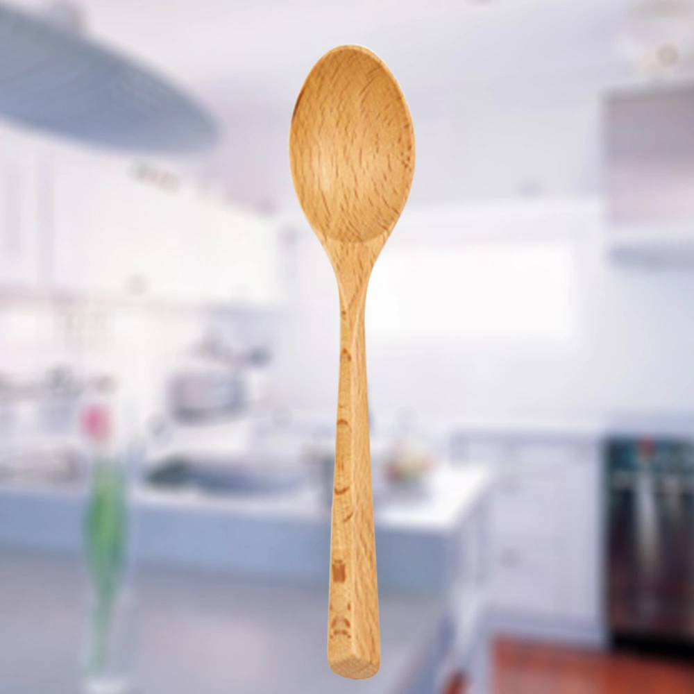 Portable Beech Spoon Wooden Western Food Serving Spoon Smooth Handle Dinner Scoop Premium Tableware